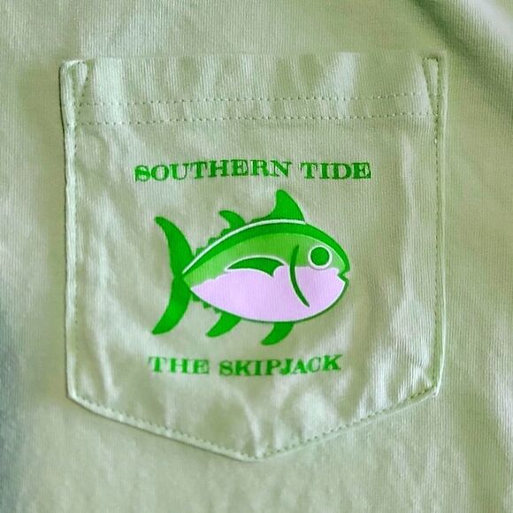 Southern Tide Lime Green Original The Skipjack Tee Shirt - Size XS - Picture 4 of 10